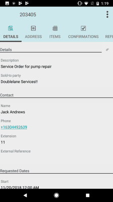 Capture d'écran de l'application SAP CRM Service Manager - #5