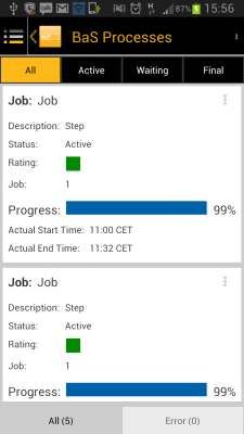 Capture d'écran de l'application SAP Job Progress Monitor - #5