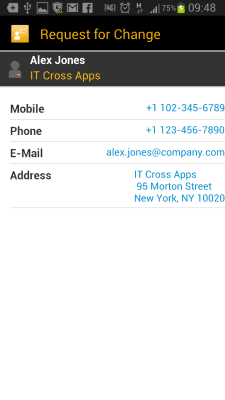 Capture d'écran de l'application SAP IT Change Approval - #4