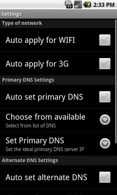 Capture d'écran de l'application DNS Changer - #2
