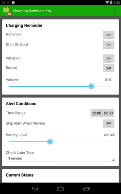 Capture d'écran de l'application Rappel de charge - #6
