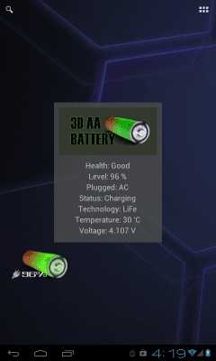 Capture d'écran de l'application 3D AA Battery Widget - #3