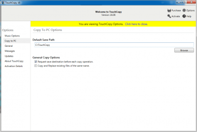 Capture d'écran de l'application TouchCopy - #3