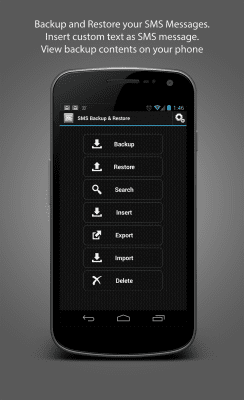 Capture d'écran de l'application MDroid SMS Backup & Restore - #1