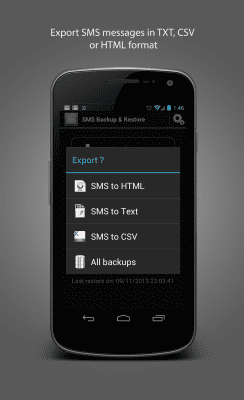 Capture d'écran de l'application MDroid SMS Backup & Restore - #2