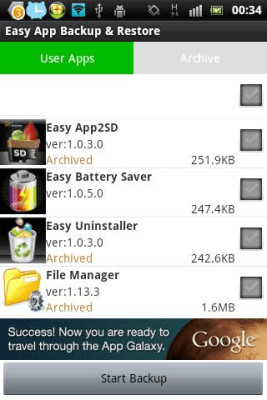 Capture d'écran de l'application Easy App Backup & Restore - #1