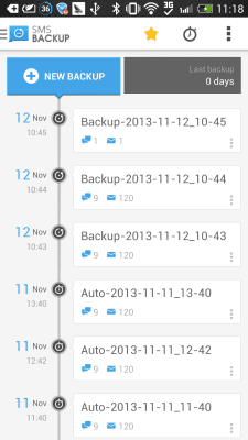 Capture d'écran de l'application SMS Backup & Restore (Kitkat) - #1