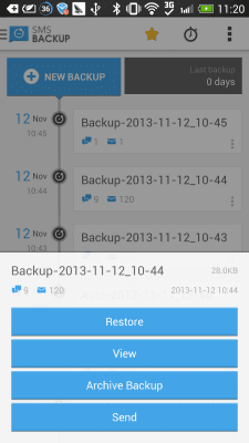 Capture d'écran de l'application SMS Backup & Restore (Kitkat) - #4
