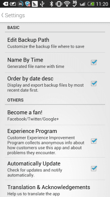 Capture d'écran de l'application SMS Backup & Restore (Kitkat) - #7