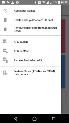 Capture d'écran de l'application JS Backup - #7