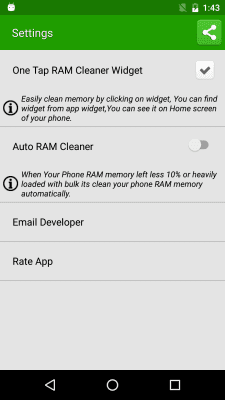 Capture d'écran de l'application Clean RAM Memory - #3