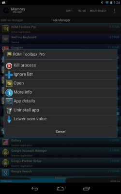 Capture d'écran de l'application Memory Manager - #3