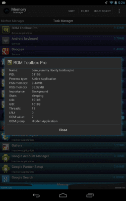Capture d'écran de l'application Memory Manager - #6