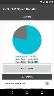 Capture d'écran de l'application Total RAM Booster Free - #1