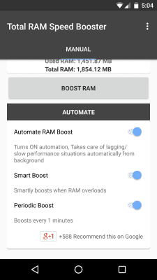 Capture d'écran de l'application Total RAM Booster Free - #2