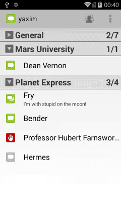 Capture d'écran de l'application yaxim - Client Jabber/XMPP - #8