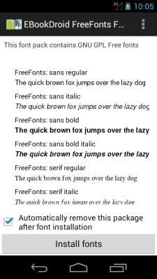 Capture d'écran de l'application EBookDroid FreeFonts FontPack - #1