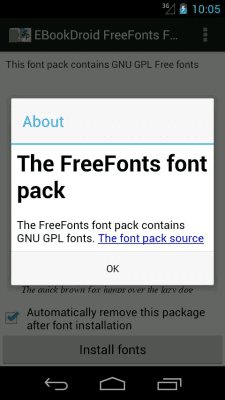 Capture d'écran de l'application EBookDroid FreeFonts FontPack - #2