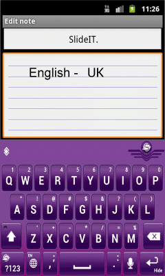 Capture d'écran de l'application SlideIT English UK pack - #2