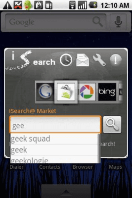 Capture d'écran de l'application iSearch widget free - #1