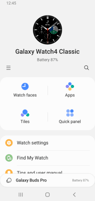 Capture d'écran de l'application Galaxy Wearable (Samsung Gear) - #1