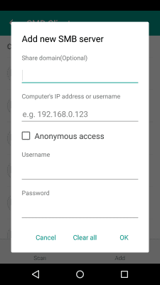 Capture d'écran de l'application SMB Client plugin for FE - #3