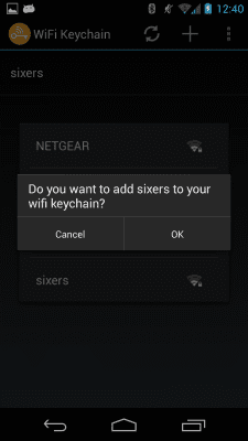 Capture d'écran de l'application WiFi Keychain - #2