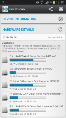 Capture d'écran de l'application ezNetScan - #4