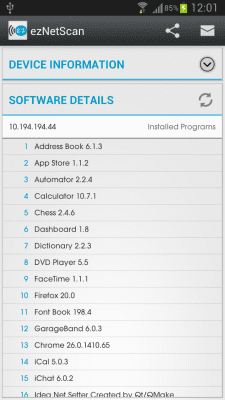 Capture d'écran de l'application ezNetScan - #5