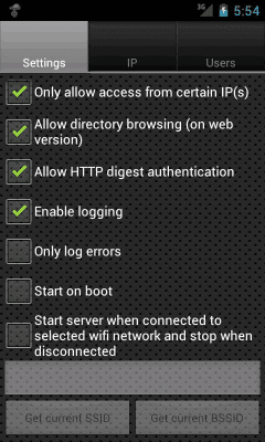 Capture d'écran de l'application WebDAV Server Ultimate - #3