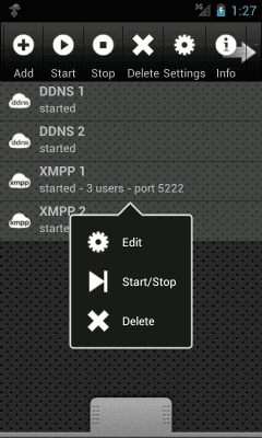 Capture d'écran de l'application XMPP Server - #1