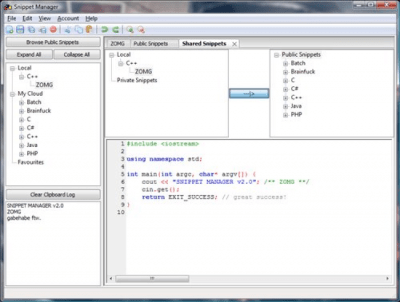 Capture d'écran de l'application Snippet Manager - #3
