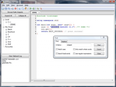 Capture d'écran de l'application Snippet Manager - #4