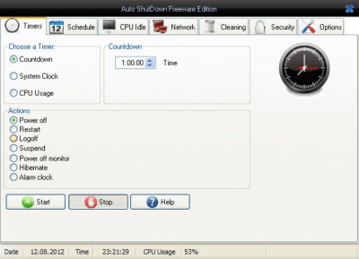 Capture d'écran de l'application Auto ShutDown Freeware Edition - #1