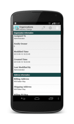Capture d'écran de l'application anCRM - vTiger CRM Client - #8