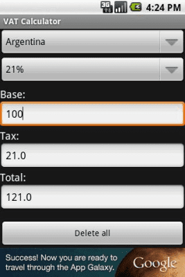 Capture d'écran de l'application VAT Calculator - #1