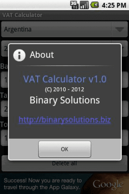 Capture d'écran de l'application VAT Calculator - #2