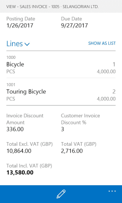 Capture d'écran de l'application Dynamics NAV - #4