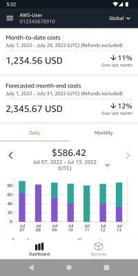 Capture d'écran de l'application AWS Console - #3