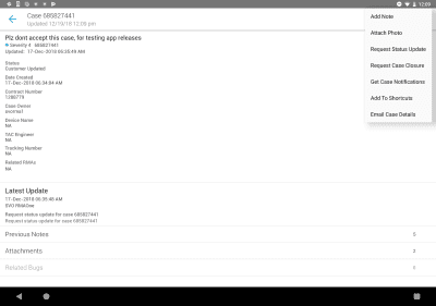 Capture d'écran de l'application Cisco Technical Support - #11
