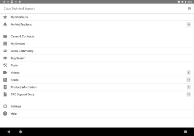 Capture d'écran de l'application Cisco Technical Support - #16