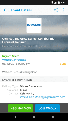 Capture d'écran de l'application Cisco Disti Compass - #3