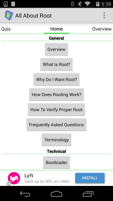 Capture d'écran de l'application Root for Android - All About - #1