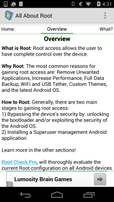 Capture d'écran de l'application Root for Android - All About - #2