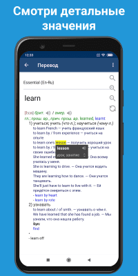 Capture d'écran de l'application ABBYY Lingvo Dictionnaire Traducteur sans Internet - #2