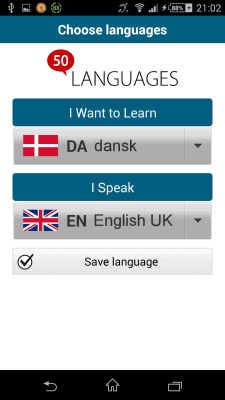 Capture d'écran de l'application Danois 50 langues - #2