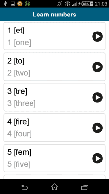 Capture d'écran de l'application Danois 50 langues - #8