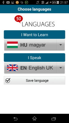Capture d'écran de l'application Hongrois 50 langues - #2