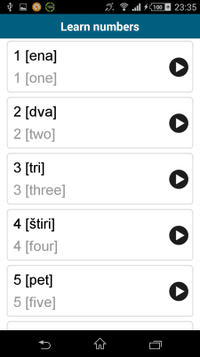 Capture d'écran de l'application Slovène 50 langues - #4