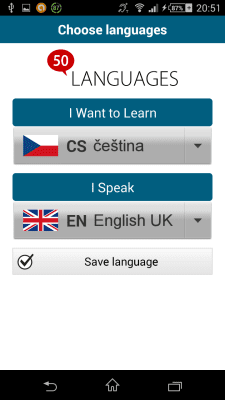 Capture d'écran de l'application Tchèque 50 langues - #2